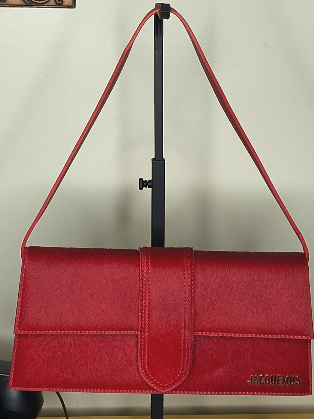 NEW Jacquemus Le Bambino Long Red Shoulder Bag With COA Dust Bag + Strap- medium - Picture 2 of 14